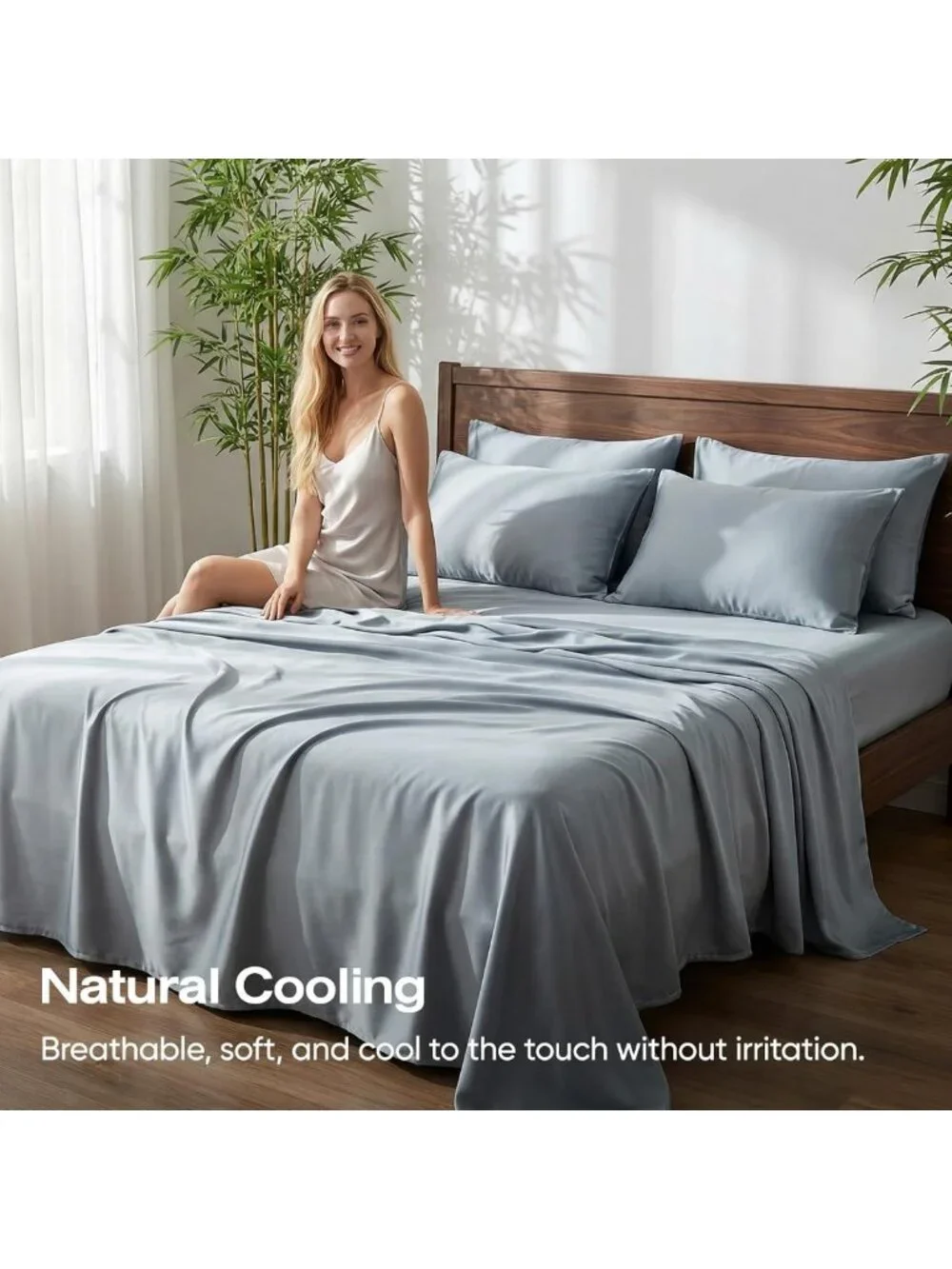 Luxury Cooling Bamboo Viscose King Sheets Set | Silky Soft, Deep Pocket